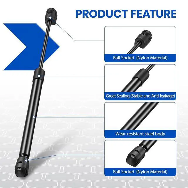 Alt view image 4 of 7 - C16-15120 13" Gas Strut 13inch 55Lbs/245N Struts Shock Lift Support Gas Spring for Camper Shell Shock Truck Tailgate Assist Shock Car Hood And Hatch Lift Truck ToolBox SnugTop Rear Window,2 Pcs