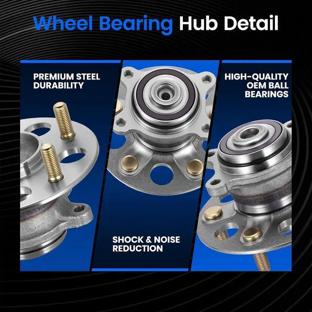 Alt view image 2 of 7 - 512322 Rear Wheel Bearing and Hub Assembly Compatible with Honda Civic 2006-2011 1.3L 1.8L L4, 2 PCS
