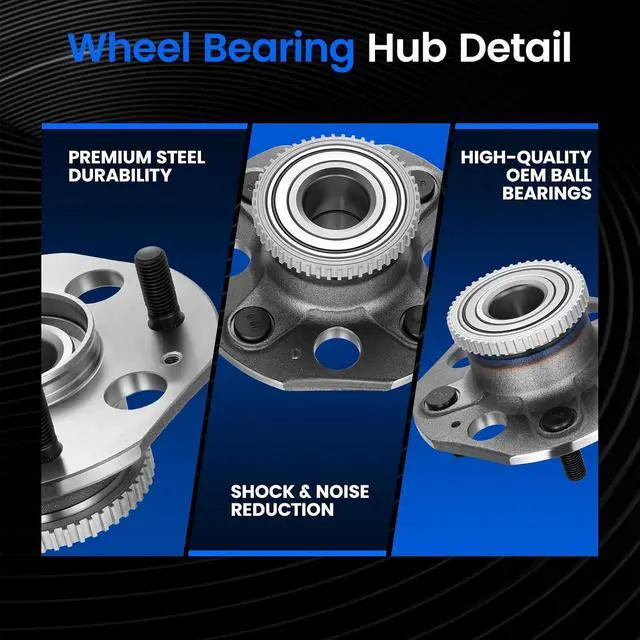 Alt view image 2 of 7 - 512177 Rear Wheel Bearing and Hub Assembly Compatible with Honda Accord 1998-2002 2.3L L4, Gas, 2 PCS