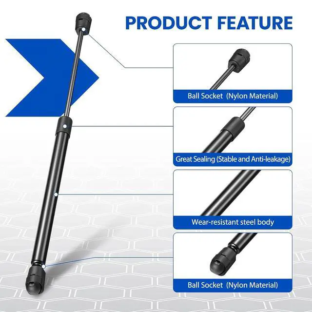 Alt view image 4 of 7 - C16-21825 15" Gas Strut 15 inch 28Lbs/125N Struts Shock Lift Support Gas Spring for Leer Canopy Door ARE/ATC Rear Window Toolbox lid DIY Builds Truck/Leer Topper Camper Shell Storage Lid, 2 Pcs