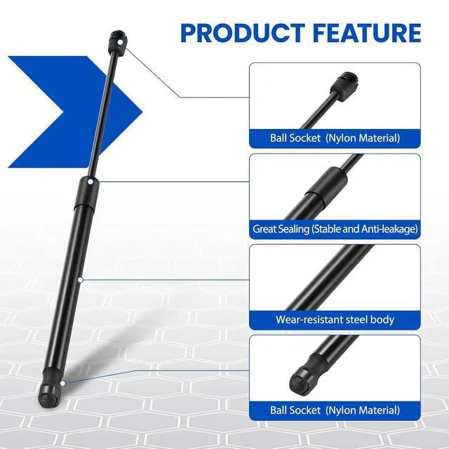 Alt view image 4 of 7 - C16-02648 C1602648 17" Gas Strut 17 inch 35Lbs/156N Struts Shock Lift Support Gas Spring for Leer are SnugTop Camper Shell Truck Topper Rear Window Truck Pickup Cab Canopy Door, 2 Pcs