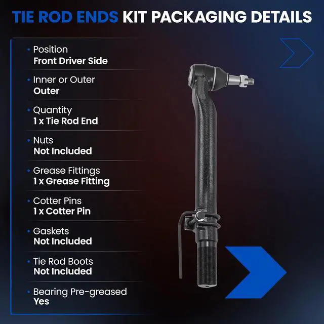 Alt view image 3 of 7 - ES80754 Outer Tie Rod Compatible with Ford F-250 2005-2022,F-350 2005-2022,F-450 F-550 2005-2010 Super Duty,OE#5C3Z3A131EA,5C3Z3A131FA,6C3Z3A131E,6C3Z3A131G,7C3Z3A131E,7C3Z3A131F,AC3Z3A131B