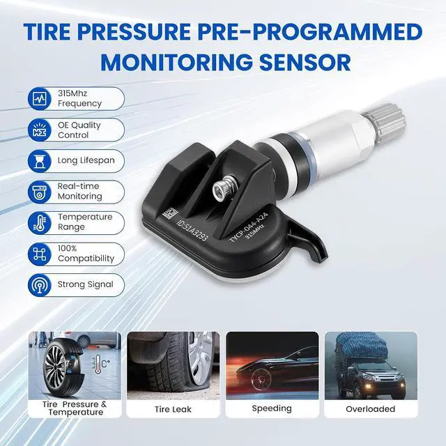 Alt view image 4 of 7 - 315MHz TPMS 42607-48010 Pre-Programmed Tire Pressure Sensor 4PCS | For Toyota Camry/Tacoma 2016-2024,Corolla 2020-2024,For Subaru BRZ 2022-2024,For Lexus ES300h 2019-2024,RX350 2016-2024