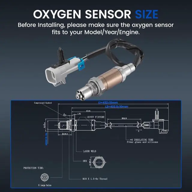 Alt view image 3 of 7 - Upstream O2 Sensor for Chevy Silverado 1500/2500HD/3500HD Tahoe Suburban, for GMC Sierra 1500, Escalade, 12583804 15200 Oxygen Sensor Replacement, 1PCS