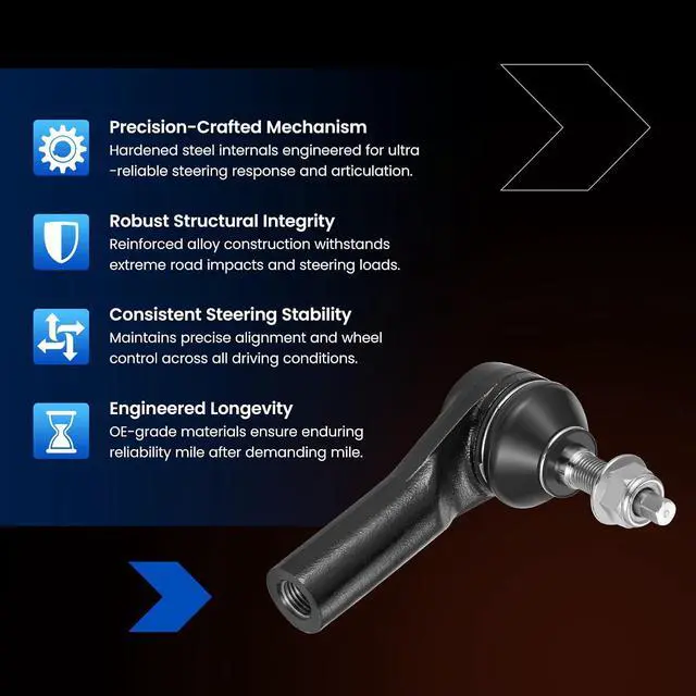 Alt view image 6 of 7 - 1PCS ES80805 Front Outer Tie Rod End Compatible with Ford Mustang 2005-2014, 4R3Z3A130AB DR3Z3A130A DR3Z3A130AA