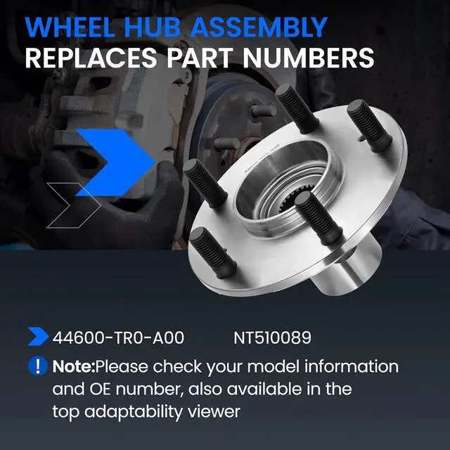 Alt view image 5 of 7 - 44600-TR0-A00 Front Wheel Bearing and Hub Assembly Compatible with Honda Civic 2012-2015 1.5L 1.8L L4, 2 PCS