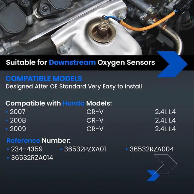 Alt view image 2 of 7 - Downstream O2 Sensor for Honda CR-V 2007-2009 2.4L L4, 234-4359 36532RZA004 36532RZA014 36532PZXA01 Oxygen Sensor Replacement, 1PCS