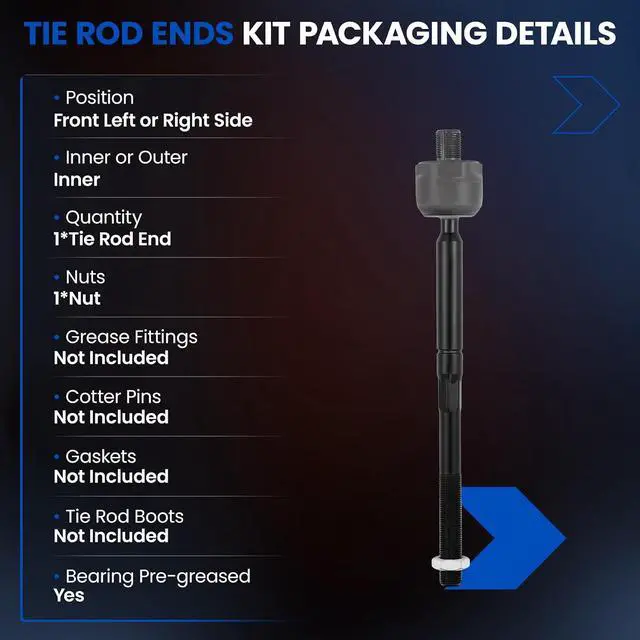 Alt view image 3 of 7 - 1PCS EV800457 Front Inner Tie Rod End Compatible with Lincoln 2007-2014 Navigator,Compatible with 2007-2014 Expedition 2009-2015 F-150,7L1Z3280A 9L3Z3280A AL3Z3280A BL3Z3280A