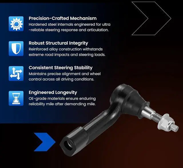 Alt view image 6 of 7 - 1PCS ES800515 Front Left Driver Side Outer Tie Rod End Compatible with Lincoln Navigator 2007-2021, Compatible with Ford 2007-2021 Expedition, 2009-2020 F150