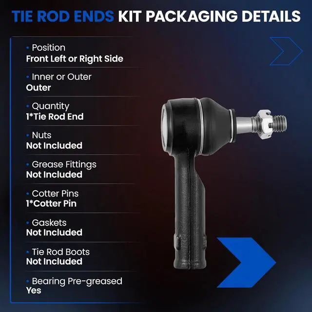 Alt view image 3 of 7 - 1PCS ES3691 Front Outer Tie Rod End Compatible with Lincoln 2006-2008 Mark LT, Compatible with Ford 2004-2008 F150
