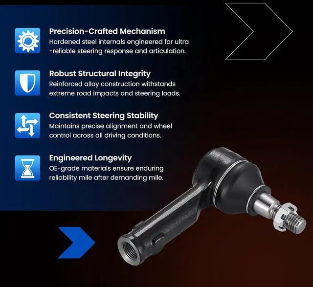 Alt view image 6 of 7 - 1PCS ES3691 Front Outer Tie Rod End Compatible with Lincoln 2006-2008 Mark LT, Compatible with Ford 2004-2008 F150
