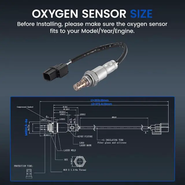 Alt view image 3 of 6 - Downstream O2 Sensor for Honda Civic 2006-2015, for Acura ILX 2013-2014, 2.0L L4, 36532RNAA01 234-4350, 36532RMXA01 Oxygen Sensor Replacement, 1PCS
