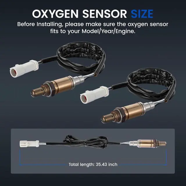 Alt view image 3 of 7 - Oxygen O2 Sensor 15717 Compatible with Ford E150 E250 Explorer F150,Compatible with Lincoln Continental Town Car,15716,15664 Upstream and Downstream Replacement Oxygen Sensor,4PCS