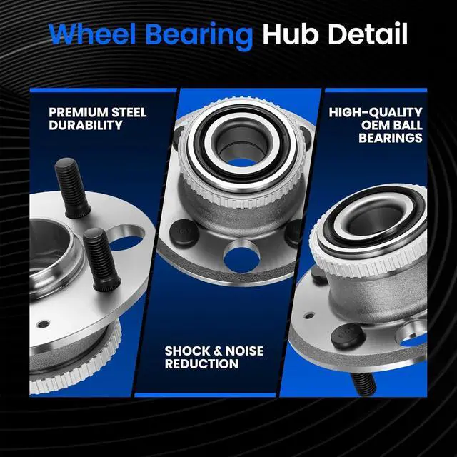 Alt view image 2 of 7 - 513105 Rear Wheel Bearing and Hub Assembly Compatible with Honda Civic 1992-2000 1.6L, Compatible with Acura Integra 1990-2001 1.8L, FWD, 2 PCS