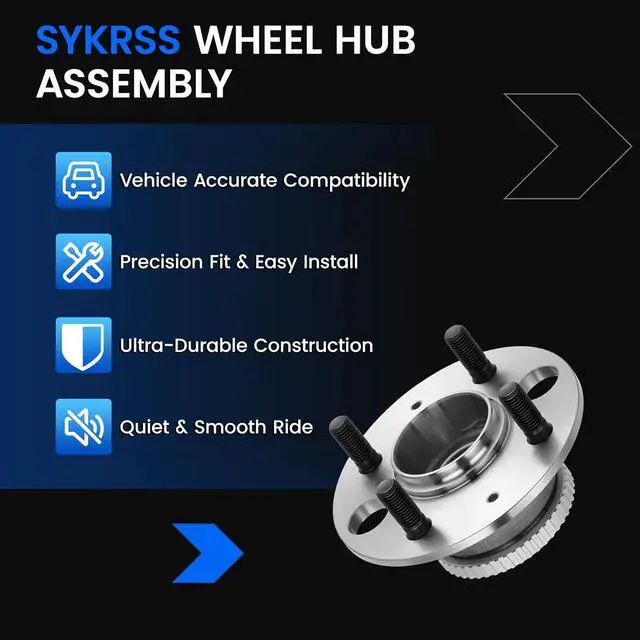 Alt view image 7 of 7 - 513105 Rear Wheel Bearing and Hub Assembly Compatible with Honda Civic 1992-2000 1.6L, Compatible with Acura Integra 1990-2001 1.8L, FWD, 2 PCS