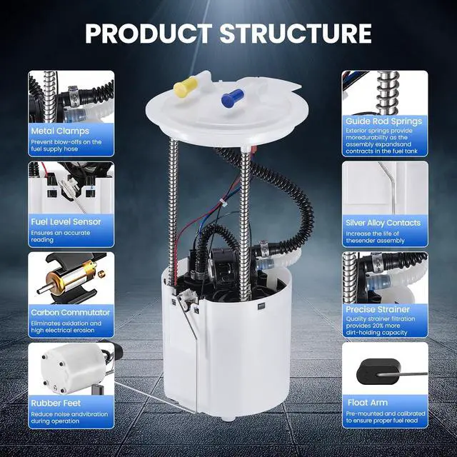 Alt view image 5 of 7 - E2566M Fuel Pump Module Assembly Compatible with Ford Escape 2010-2012, Compatible with Mercury Mariner 2010-2011, 2.5L L4 FHEV, Replaces FG1360, P76593M, PFS534, SP2518M