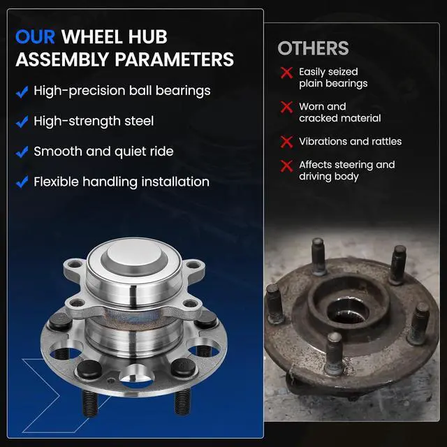 Alt view image 6 of 7 - 512450 Rear Wheel Bearing and Hub Assembly Compatible with Honda Civic 2013-2015 1.8L 2.4L, FWD, 1 PCS
