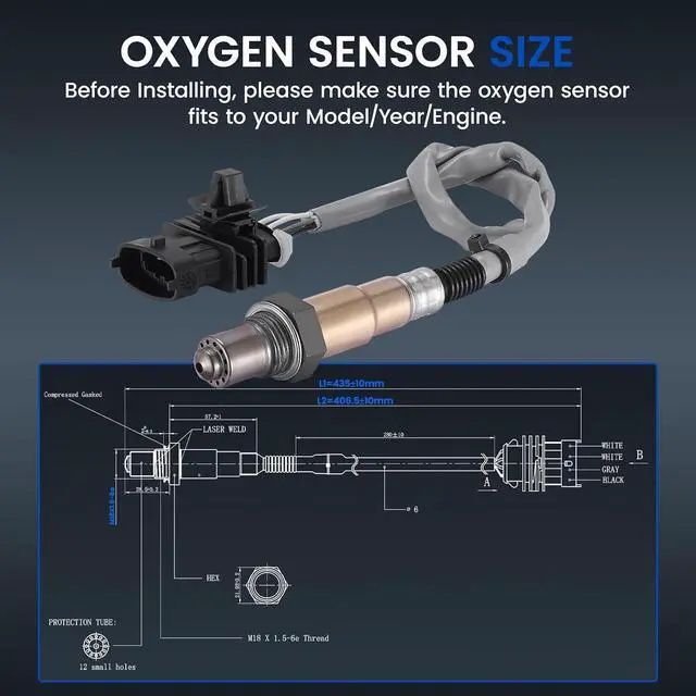 Alt view image 3 of 7 - Upstream O2 Sensor for Chevy Sonic 13-16, Trax 13-14, for Buick Encore 13-14, L4 1.4L, 16752 55563348 Oxygen Sensor Replacement, 1PCS
