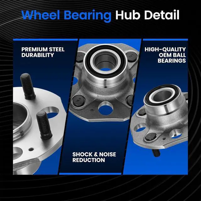 Alt view image 2 of 7 - 513080 Rear Wheel Bearing and Hub Assembly Compatible with Honda Accord 1990-1997 2.2L L4, Gas, 2 PCS