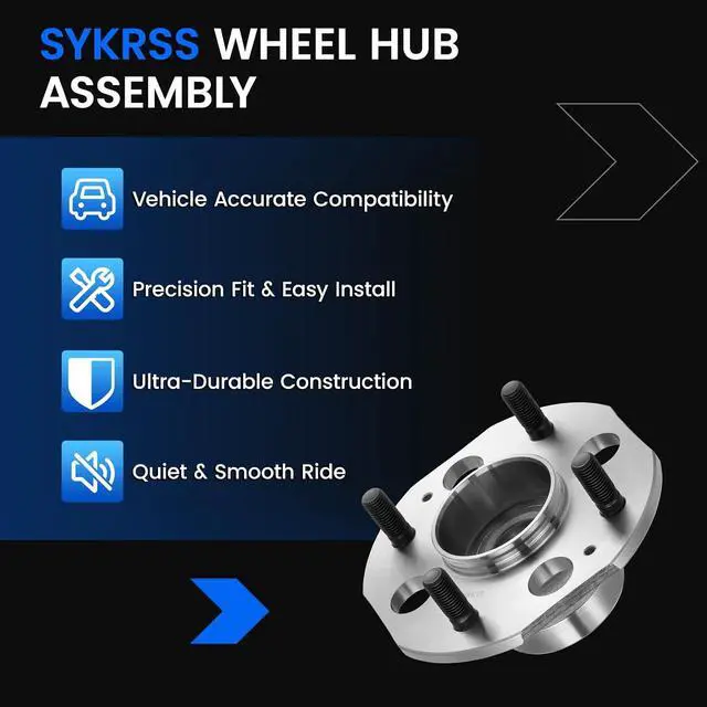 Alt view image 7 of 7 - 513080 Rear Wheel Bearing and Hub Assembly Compatible with Honda Accord 1990-1997 2.2L L4, Gas, 2 PCS