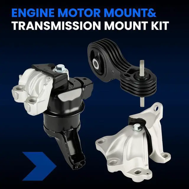 Alt view image 3 of 6 - Engine Motor and Trans Mounts Set of 3 Compatible with Honda Civic 2012-2013 1.5L 1.8L 2.4L L4, Replace for A65048 A65021 A65087