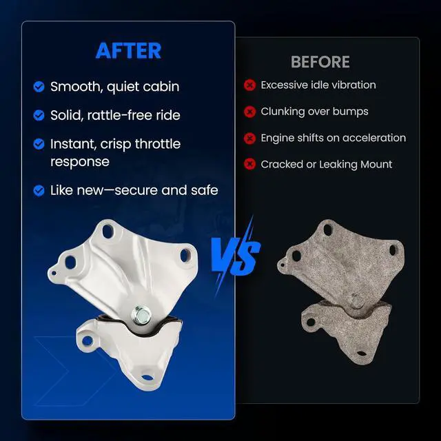 Alt view image 6 of 6 - Engine Motor and Trans Mounts Set of 3 Compatible with Honda Civic 2012-2013 1.5L 1.8L 2.4L L4, Replace for A65048 A65021 A65087