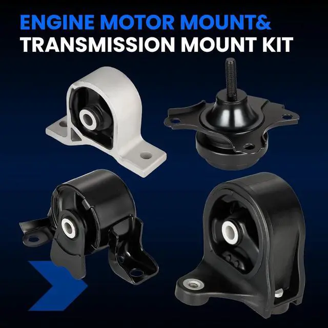 Alt view image 3 of 6 - Engine Motor and Transmission Mount Kit Set of 4 Compatible with Acura EL 2001-2005 1.7L L4, Compatible with Honda Civic 2001-2005 1.7L L4, Replace for A6591 A6588 A4511 A6595