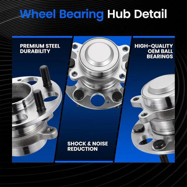 Alt view image 2 of 7 - 512450 Rear Wheel Bearing and Hub Assembly with ABS FWD Models, 2PCS | Compatible with Honda Civic 2013-2015 1.8L 2.4L L4 Gas