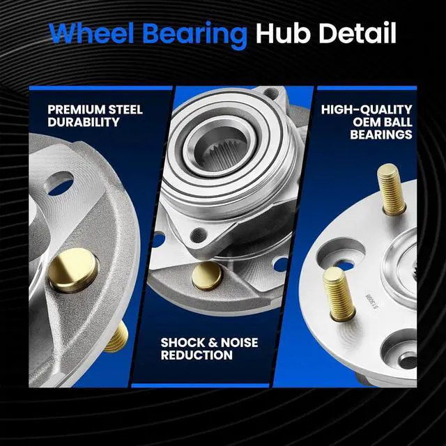 Alt view image 3 of 7 - 513098 Front Wheel Bearing and Hub Assembly 4-Lug 1PCS | Compatible with Acura CL 1998-1999 2.3L L4, Compatible with Honda Accord 1990-1997 2.2L L4