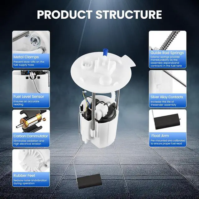 Alt view image 7 of 7 - E2606M Fuel Pump Module Assembly Compatible with Ford Escape 2013-2018 2.5L L4 GAS, Replaces FG1635, PFS1097, PFS939, SP2526M