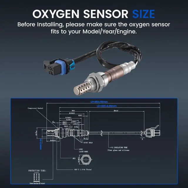 Alt view image 3 of 6 - Up & Downstream O2 Sensor for Chevy Camaro, Firebird, for Cadillac DeVille Eldorado Seville, V8 5.7L/4.6L, 234-4025 19178928 19355308 Oxygen Sensor Replacement, 1PCS