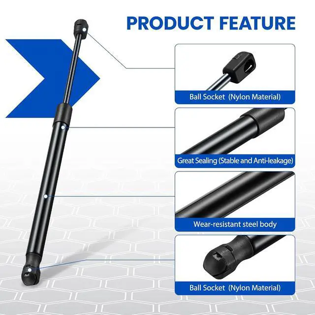Alt view image 2 of 7 - C16-15122 16 inch Gas Strut, 25Lbs/111N Lift Support, Gas Spring for Leer are ATC Camper Topper Rear Window Truck Cap Camper Shell Canopy Replacement, 2Pcs (C1615122 2395ED 8223QU SE160P25)