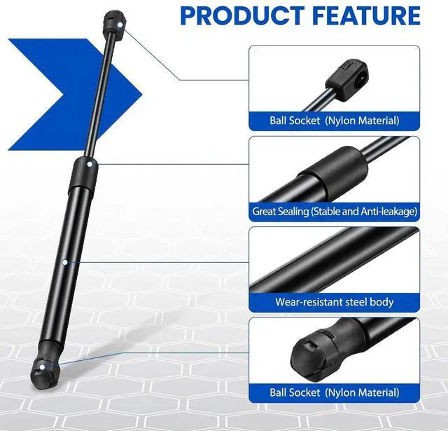 Alt view image 2 of 7 - C16-23933 ML1345 15" Gas Strut, 45Lbs/200N Lift Support, Gas Spring for RV Motorhome Cargo Storage, Snugtop Camper Topper Shell Rear Window, Truck Canopy Cap Cover, Cabinets Door, 2-Piece Set