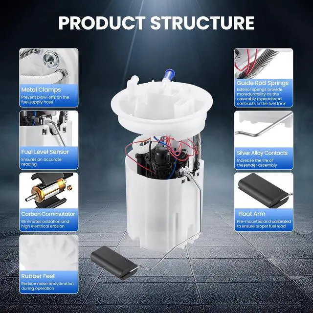 Alt view image 5 of 7 - E9049M Fuel Pump Module Assembly Compatible with Mazda 3 2010-2013, Compatible with Mazda 3 Sport 2010-2013, 2.0L 2.5L L4 GAS, Replaces P76882M, SP4060M