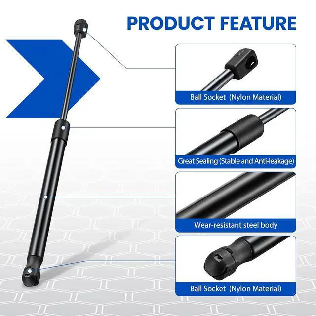 Alt view image 2 of 7 - C16-10171 C16-11252 17" Gas Strut, 120Lbs/534N Lift Support, Gas Spring forLeer are Camper Shell Truck Topper Rear Window, Pickup Cab Canopy Door, RV Door, RV Bed Replacement, 2-Piece Set