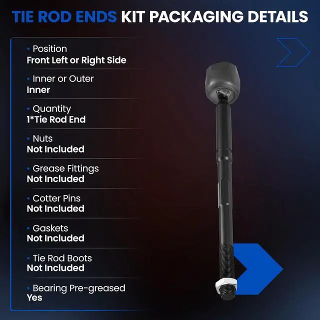 Alt view image 3 of 7 - 1PCS EV800938 Front Inner Tie Rod End Compatible with GMC Yukon XL Sierra 1500,Compatible with 2015-2019 Chevy Silverado Suburban 1500 3500 Tahoe,Fit for Cadillac Escalade ESV