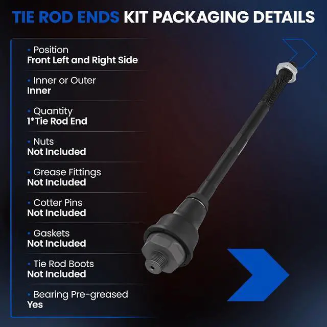Alt view image 3 of 7 - 1PCS ES3488 Front Inner Tie Rod End Compatible with GMC Yukon Sierra 1500 2500,Compatible with Chevy Avalanche Silverado Suburban 1500 2500 3500 Tahoe,Fit for Cadillac Escalade ESV EXT,H2