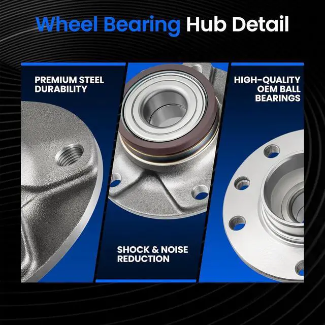 Alt view image 2 of 7 - 512510 Rear Wheel Bearing and Hub Assembly for Dodge Dart 2013-2016 | Compatible with Dart 1.4L 2.0L 2.4L Gas, Replaces HA590474, 68082150AC, 5-Lug with ABS 2PCS