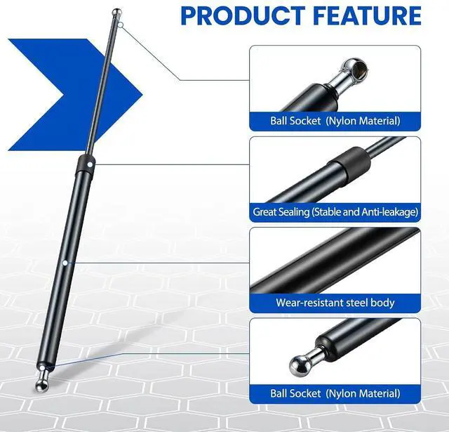 Alt view image 2 of 7 - ST270P15010 27" Gas Strut, 150Lbs/667N Lift Support, Gas Spring for Heavy RV Bed Storage Trailer Door Murphy Bed Tonneau Cover Replacement, 2-Piece Set (ST270P150-10)