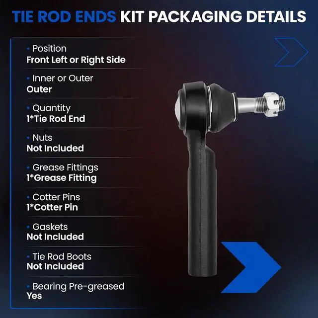 Alt view image 3 of 7 - 1PCS ES800223 Front Outer Tie Rod End Compatible with GMC Yukon XL Sierra 1500,Compatible with 2007-2014 Chevy Avalanche Silverado Suburban 1500 Tahoe,Fit for Cadillac Escalade ESV EXT