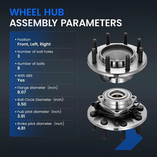 Alt view image 4 of 7 - 515114 Front Wheel Bearing and Hub Assembly Compatible with Dodge Ram 2500 2006-2008 4.7L 5.7L 5.9L, Compatible with Dodge Ram 3500 2006-2008 5.7L, RWD Only, 1 PCS