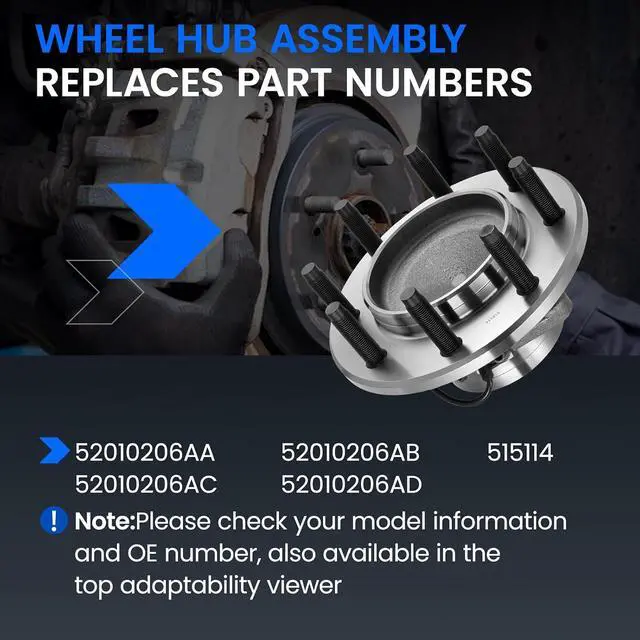 Alt view image 5 of 7 - 515114 Front Wheel Bearing and Hub Assembly Compatible with Dodge Ram 2500 2006-2008 4.7L 5.7L 5.9L, Compatible with Dodge Ram 3500 2006-2008 5.7L, RWD Only, 1 PCS