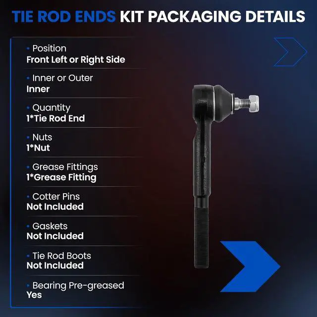 Alt view image 3 of 7 - 1PCS ES2838RL Front Inner Steering Tie Rod End Compatible with Chevy Tahoe Astro Blazer K1500 K2500 Suburban K3500,Compatible with Cadillac Escalade, 88-99 Safari Yukon