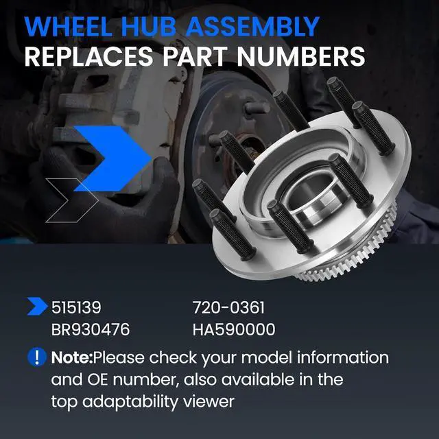 Alt view image 5 of 7 - 515139 Front Wheel Bearing and Hub Assembly Compatible with Dodge Ram 2500 2000-2002 5.9L 8.0L RWD, Compatible with Dodge Ram 3500 1994-1997 2000-2002 5.9L 8.0L RWD, 2 PCS