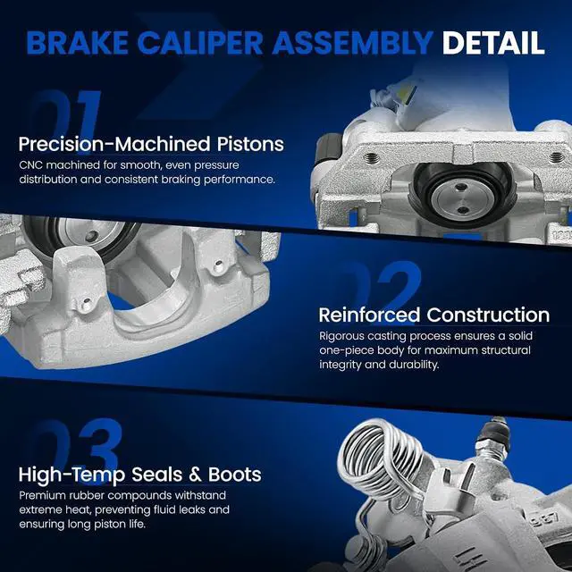 Alt view image 4 of 7 - Rear Brake Caliper Assembly Replaces for 19-B6284A 19-B6285A, Compatible with Ford C-Max 2013-2018 2.0L, for Escape 2013-2016 2.0L 2.5L, Compatible with Mazda 3 2010-2013 2.3L 2.5L