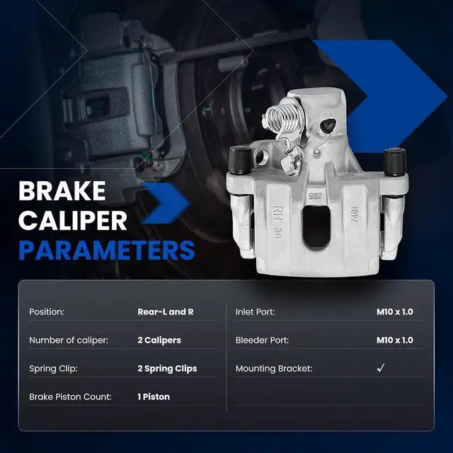Alt view image 5 of 7 - Rear Brake Caliper Assembly Replaces for 19-B6284A 19-B6285A, Compatible with Ford C-Max 2013-2018 2.0L, for Escape 2013-2016 2.0L 2.5L, Compatible with Mazda 3 2010-2013 2.3L 2.5L