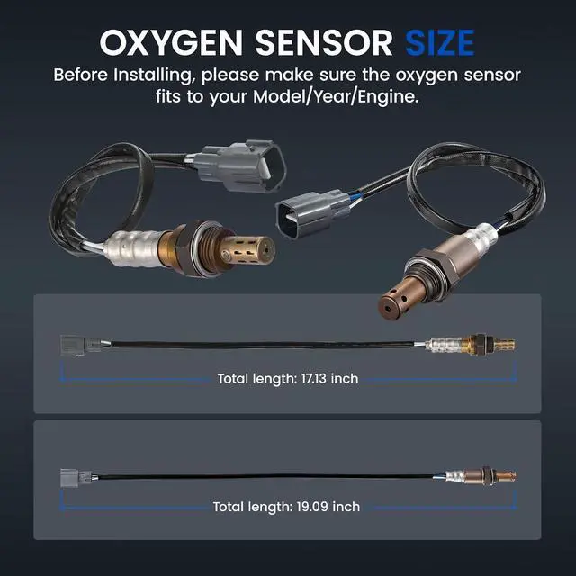 Alt view image 3 of 7 - Oxygen O2 Sensor 234-4622 & 234-9041 Compatible with Toyota RAV4 2006 2007 2008 2.4L L4, 8946506290 1PCS Upstream and 1PCS Downstream Replacement Oxygen Sensor for #8946506150, 894670R010