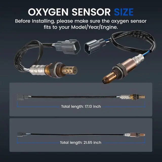 Alt view image 3 of 7 - Oxygen O2 Sensor 234-4622 & 234-9049 Compatible with Toyota 2007 2008 2009 2010 2011 Camry, 2006 2007 2008 RAV4 2.4L L4; 1PCS Upstream and 1PCS Downstream Replacement Oxygen Sensor