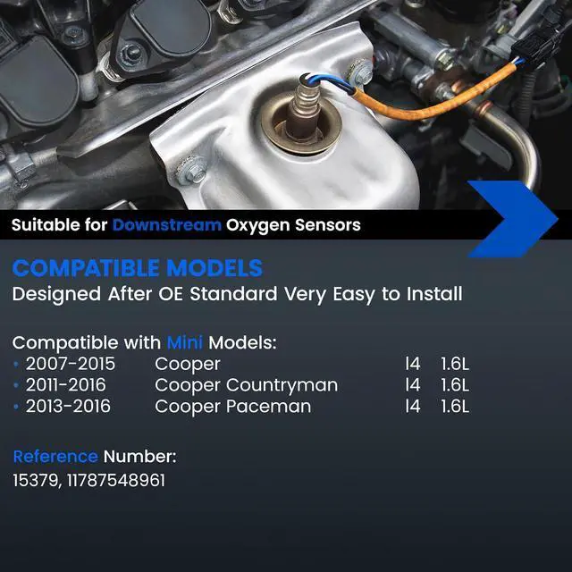 Alt view image 2 of 6 - Downstream O2 Sensor for Mini Cooper Countryman Paceman L4 1.6L, 11787548961 15379 Oxygen Sensor Replacement, 1PCS