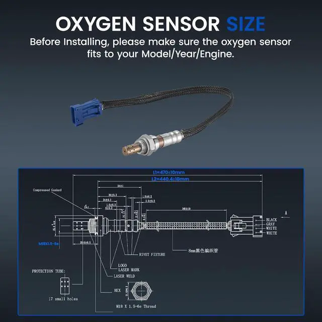 Alt view image 3 of 6 - Downstream O2 Sensor for Mini Cooper Countryman Paceman L4 1.6L, 11787548961 15379 Oxygen Sensor Replacement, 1PCS